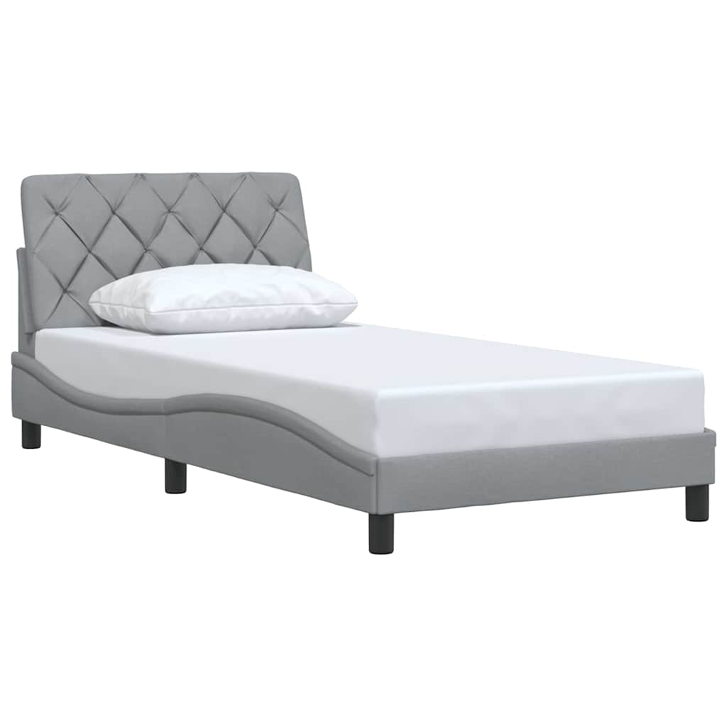Bedframe zonder matras 100x200 cm stof lichtgrijs is nu te koop bij PeponiXL, paradijselijk wonen!
