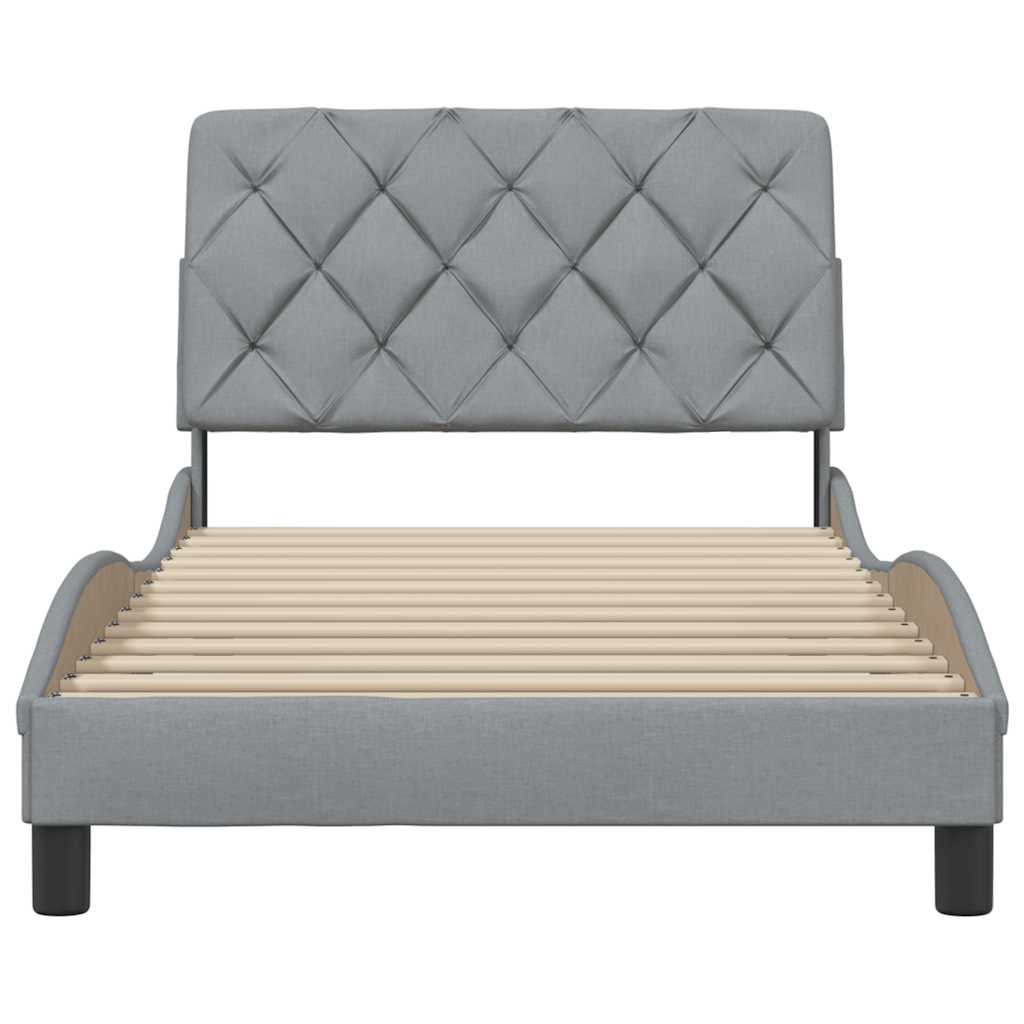 Bedframe zonder matras 100x200 cm stof lichtgrijs is nu te koop bij PeponiXL, paradijselijk wonen!