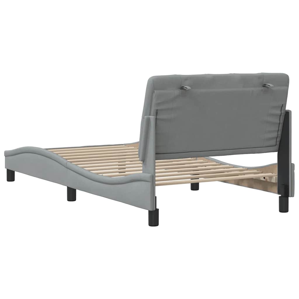 Bedframe zonder matras 100x200 cm stof lichtgrijs is nu te koop bij PeponiXL, paradijselijk wonen!