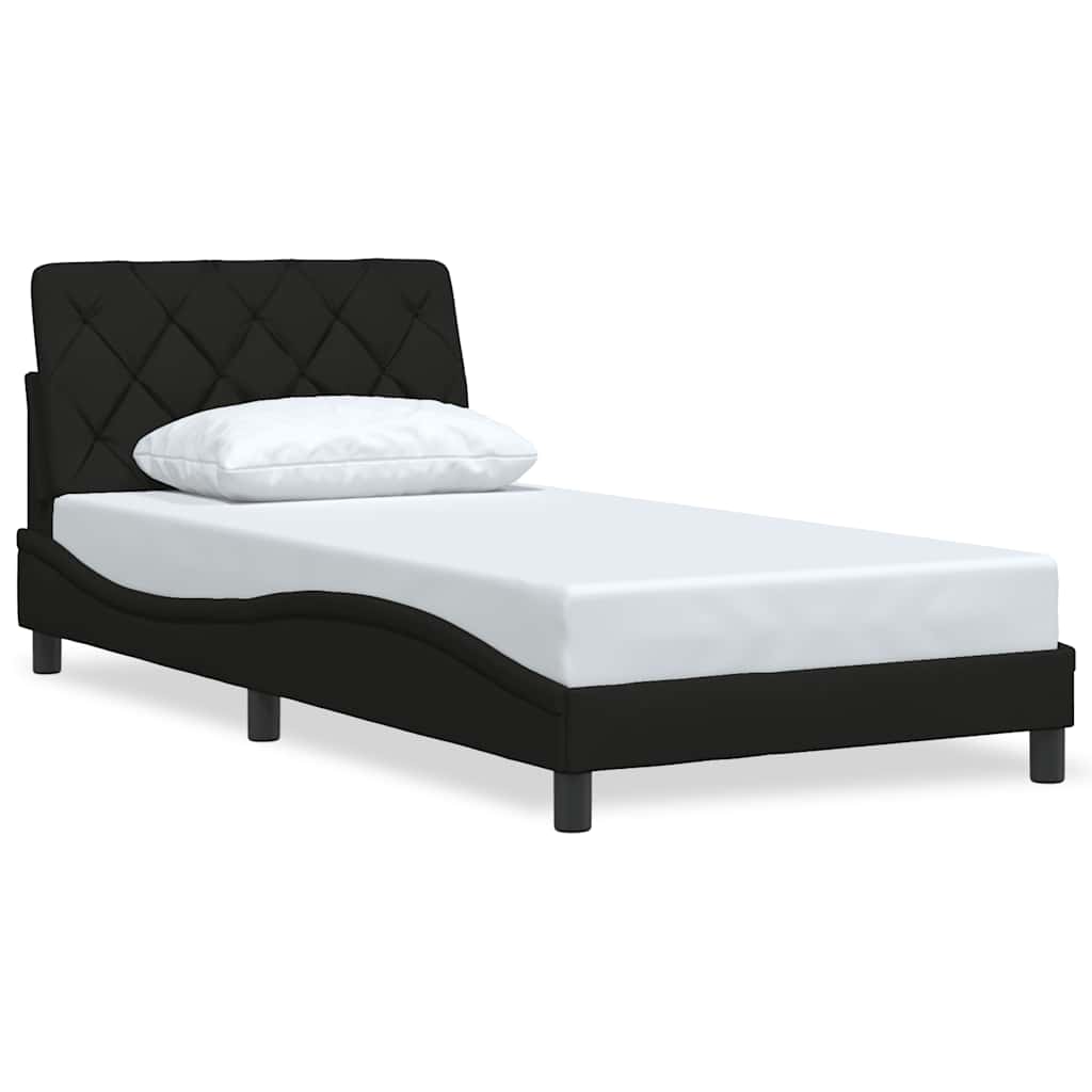 Bedframe zonder matras 100x200 cm stof zwart is nu te koop bij PeponiXL, paradijselijk wonen!