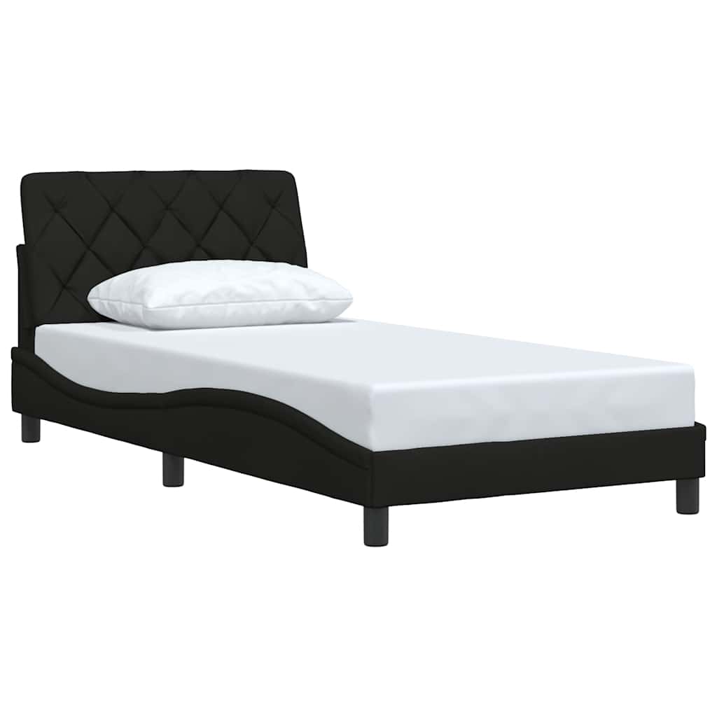 Bedframe zonder matras 100x200 cm stof zwart is nu te koop bij PeponiXL, paradijselijk wonen!