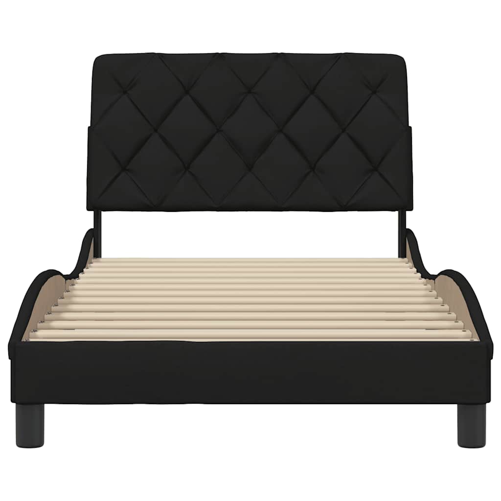 Bedframe zonder matras 100x200 cm stof zwart is nu te koop bij PeponiXL, paradijselijk wonen!