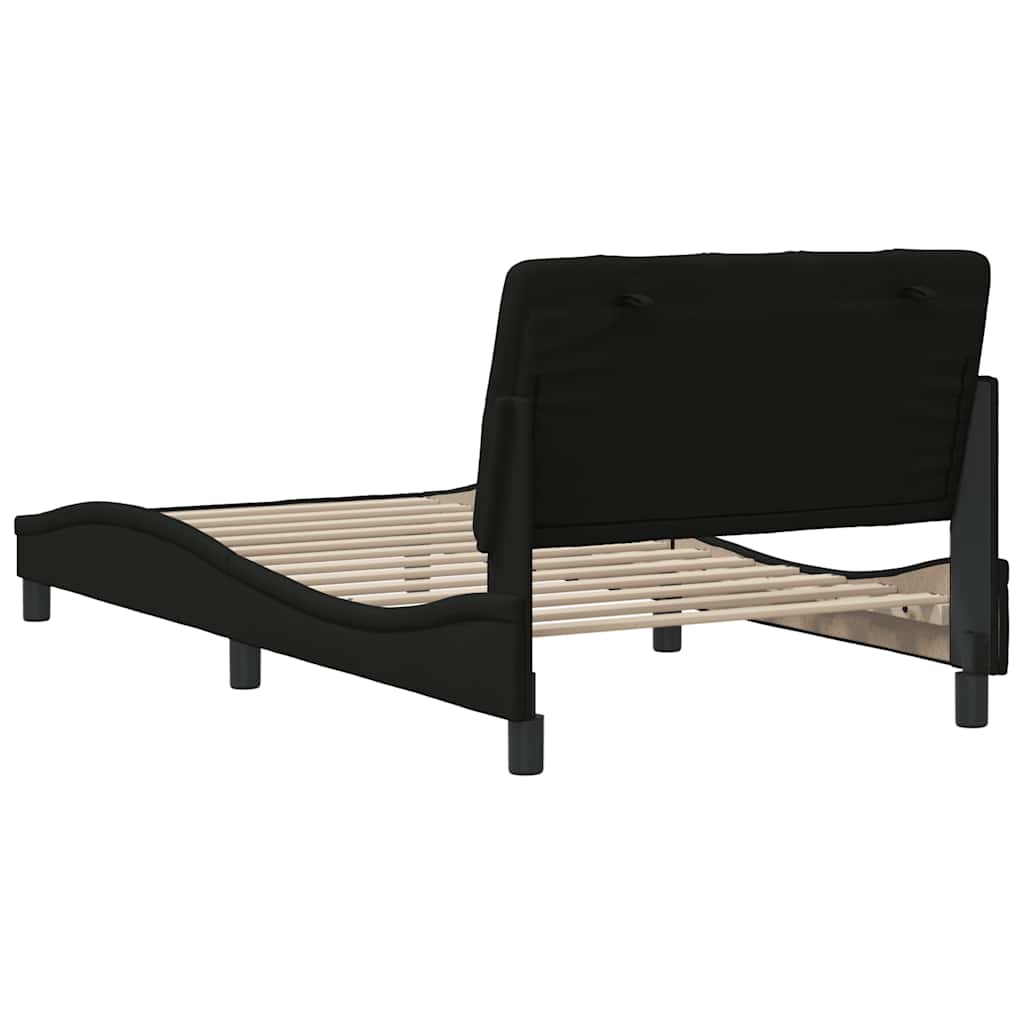 Bedframe zonder matras 100x200 cm stof zwart is nu te koop bij PeponiXL, paradijselijk wonen!