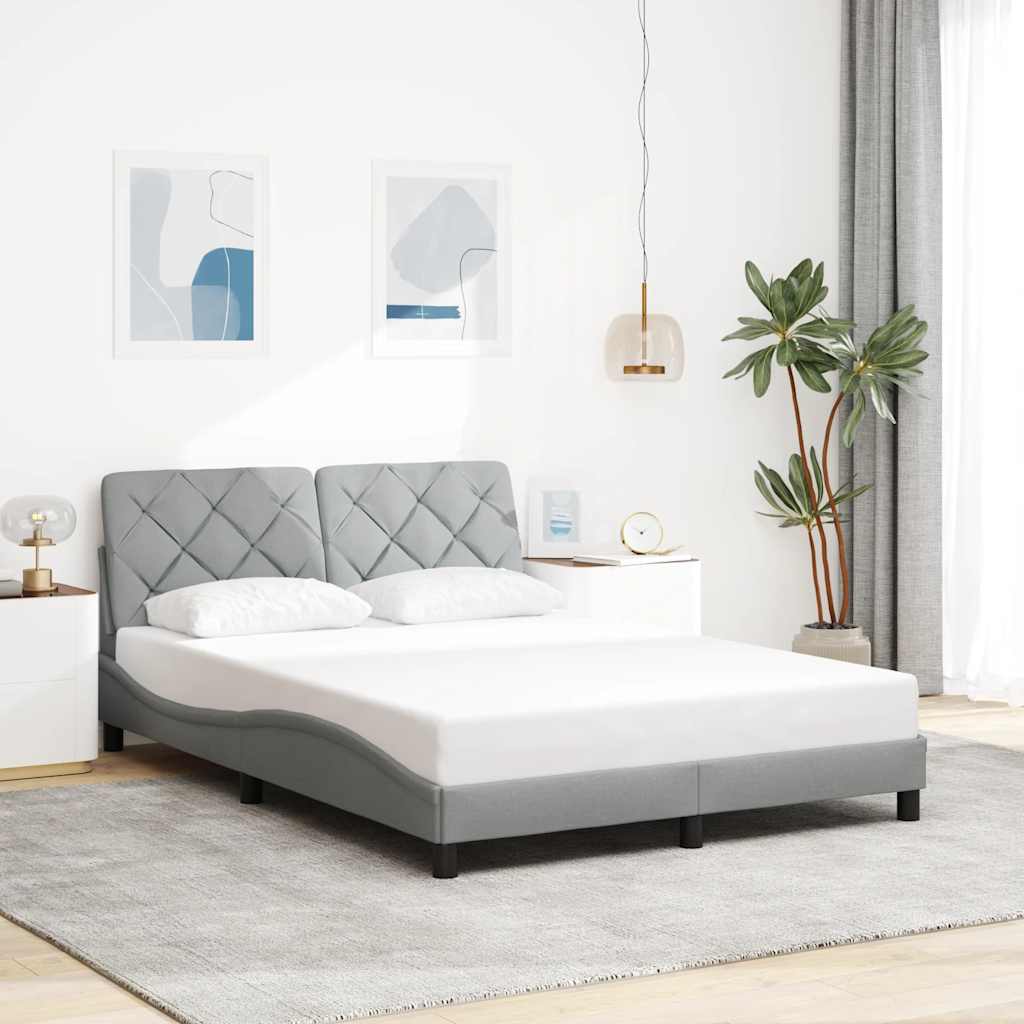 Bedframe zonder matras 120x200 cm stof lichtgrijs is nu te koop bij PeponiXL, paradijselijk wonen!