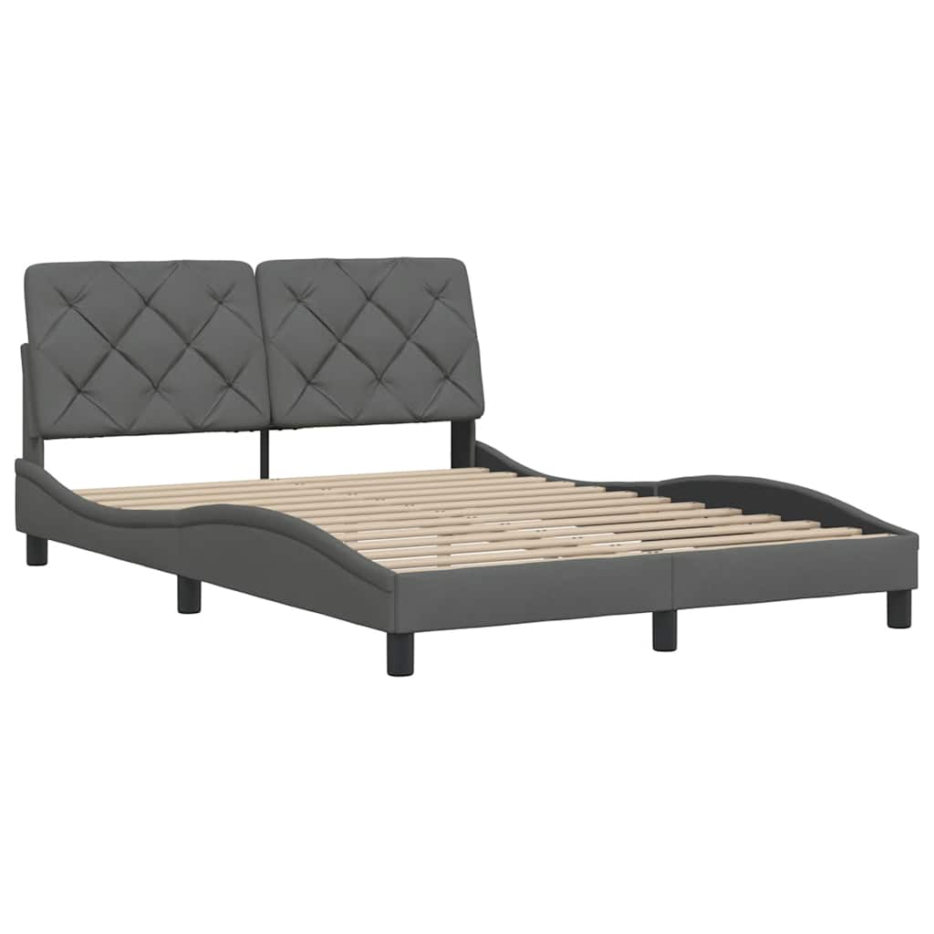 Bedframe zonder matras 120x200 cm stof donkergrijs is nu te koop bij PeponiXL, paradijselijk wonen!