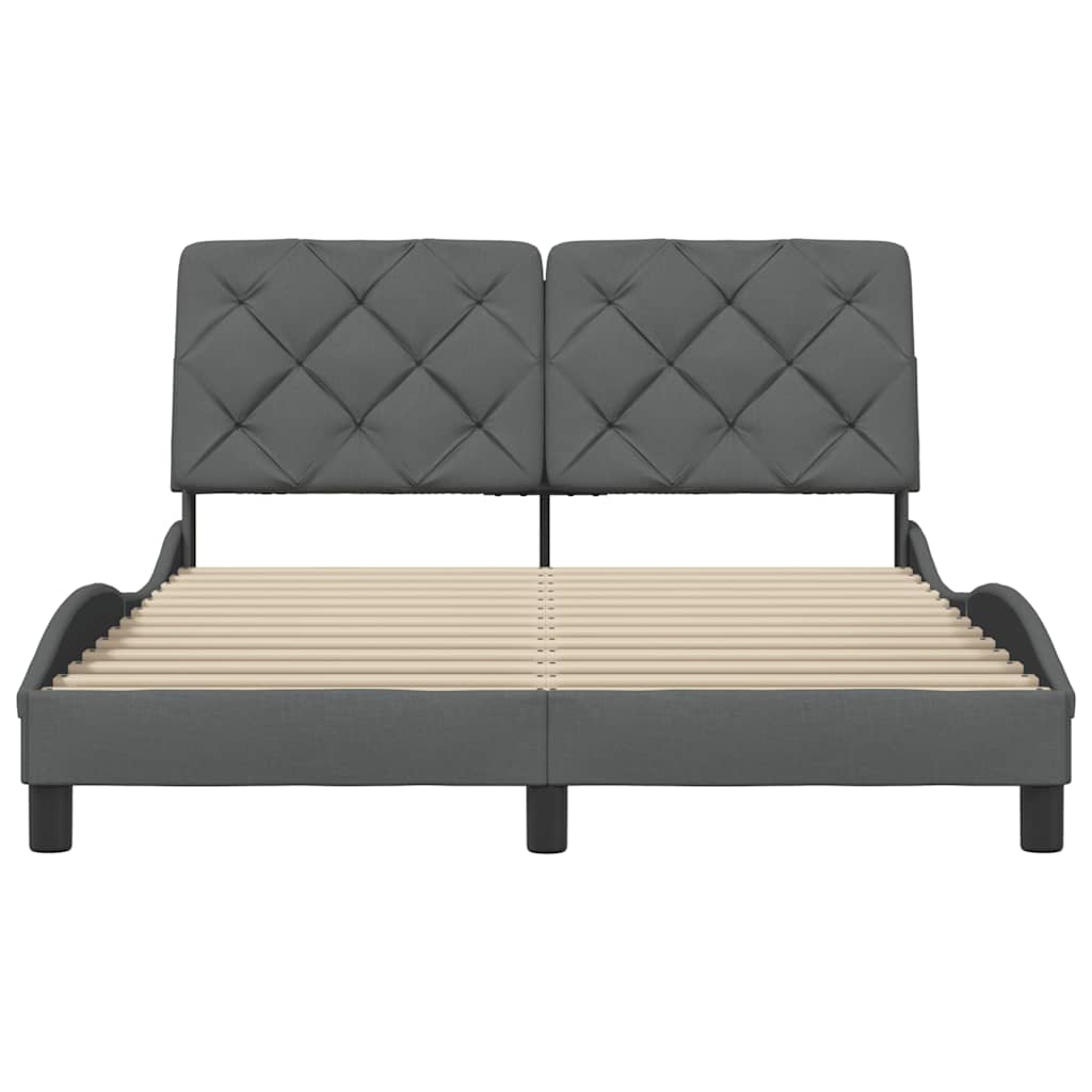 Bedframe zonder matras 120x200 cm stof donkergrijs is nu te koop bij PeponiXL, paradijselijk wonen!