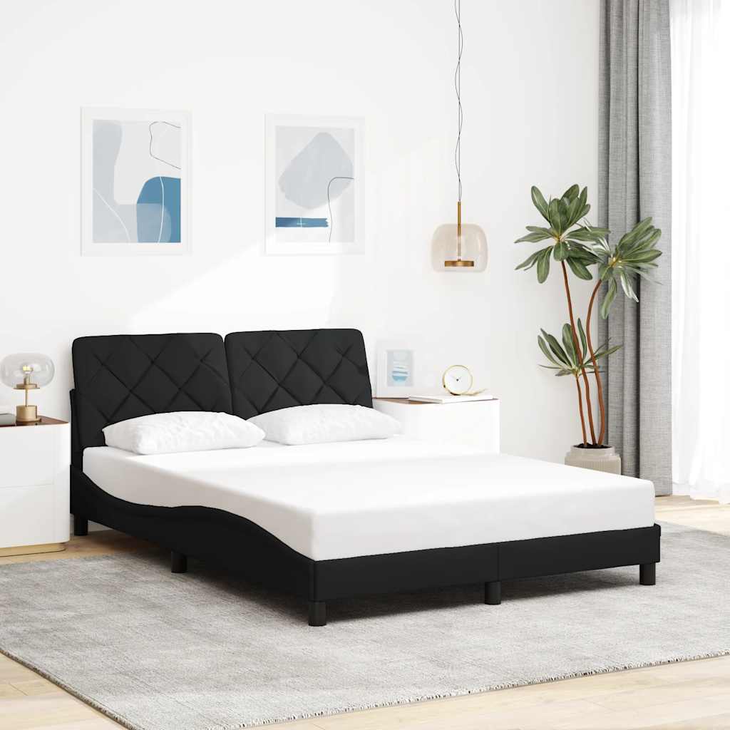 Bedframe zonder matras 120x200 cm stof zwart is nu te koop bij PeponiXL, paradijselijk wonen!