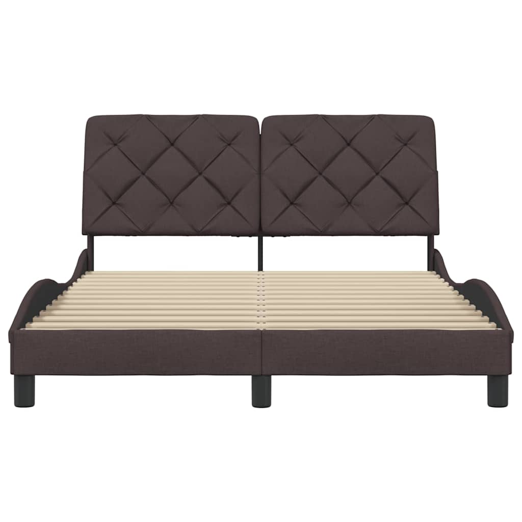 Bedframe zonder matras 120x200 cm stof donkerbruin is nu te koop bij PeponiXL, paradijselijk wonen!