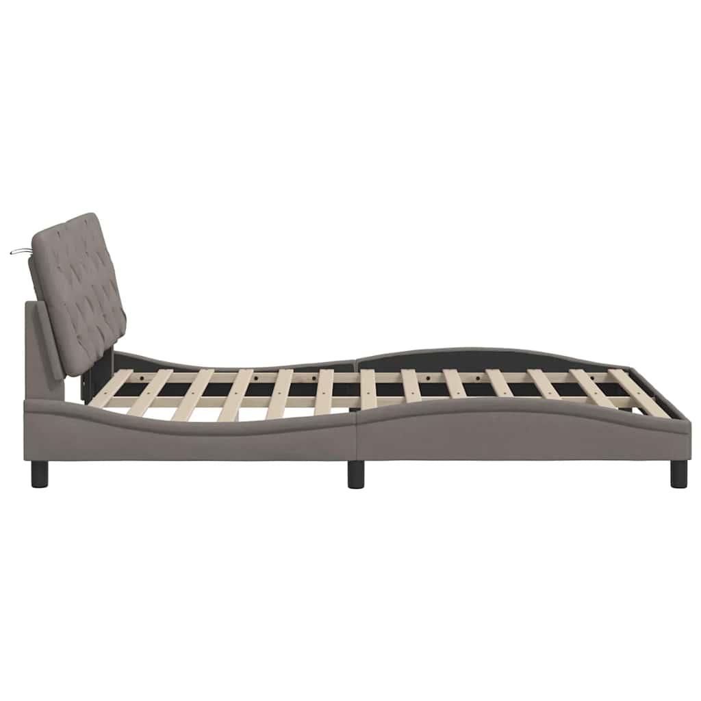 Bedframe zonder matras 120x200 cm stof taupe is nu te koop bij PeponiXL, paradijselijk wonen!