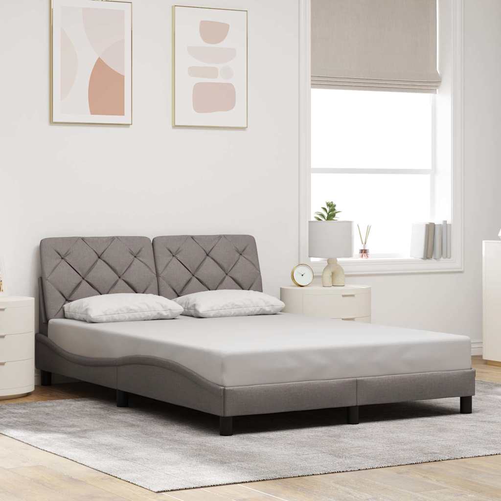 Bedframe zonder matras 120x200 cm stof taupe is nu te koop bij PeponiXL, paradijselijk wonen!