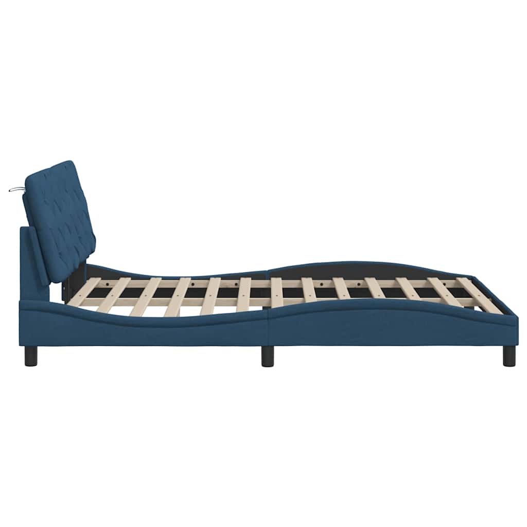 Bedframe zonder matras 120x200 cm stof blauw is nu te koop bij PeponiXL, paradijselijk wonen!