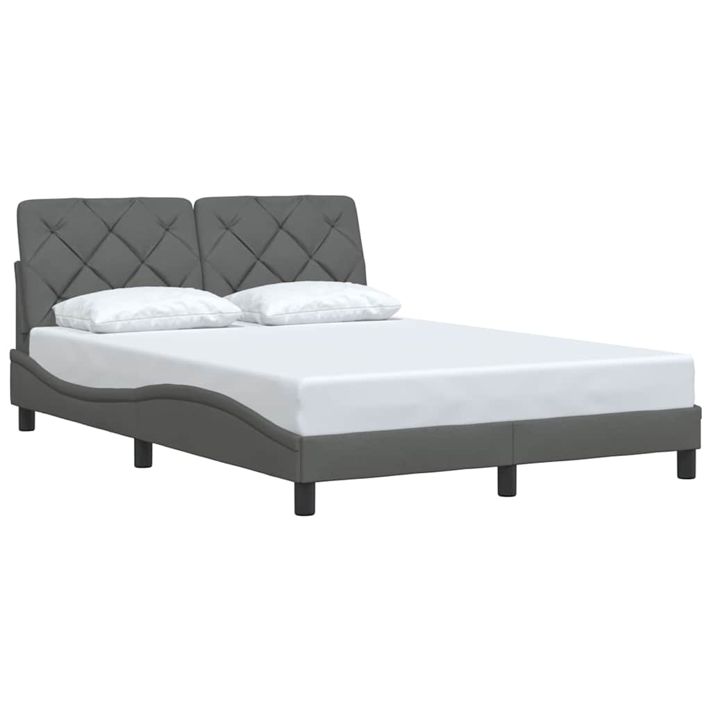 Bedframe zonder matras stof donkergrijs 140x190 cm is nu te koop bij PeponiXL, paradijselijk wonen!