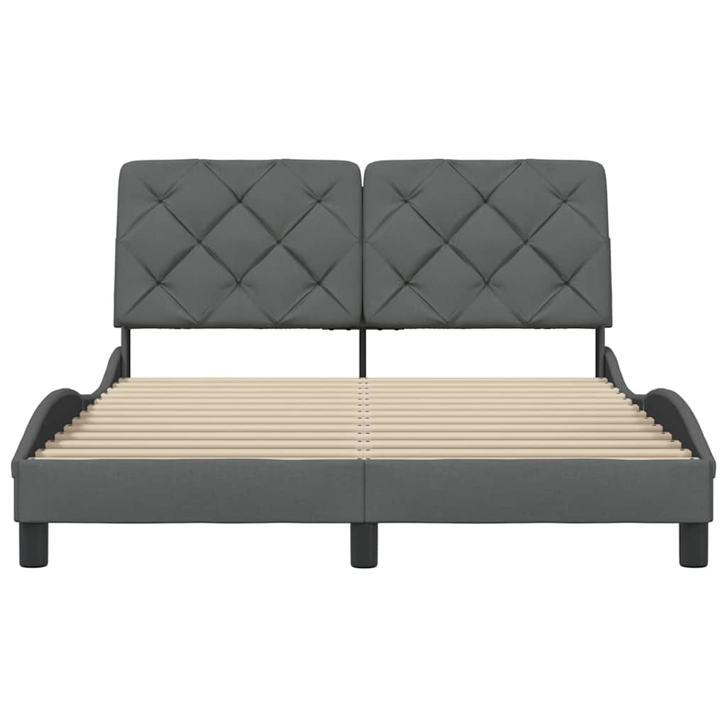 Bedframe zonder matras stof donkergrijs 140x190 cm is nu te koop bij PeponiXL, paradijselijk wonen!