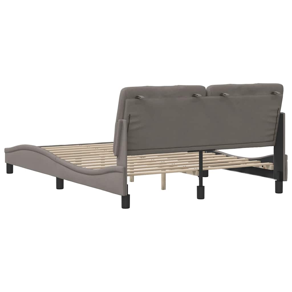 Bedframe zonder matras stof taupe 140x190 cm is nu te koop bij PeponiXL, paradijselijk wonen!