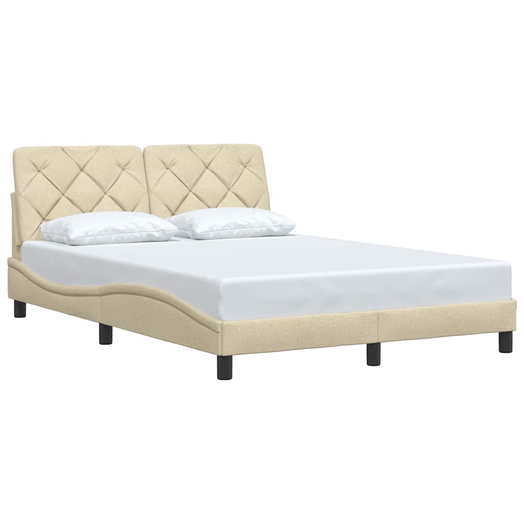 Bedframe zonder matras stof crèmekleurig 140x190 cm is nu te koop bij PeponiXL, paradijselijk wonen!