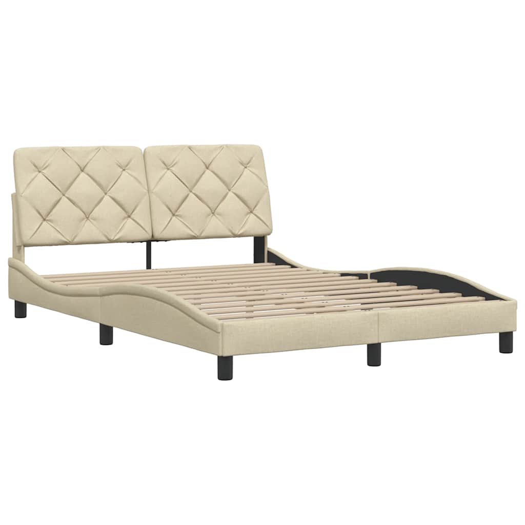 Bedframe zonder matras stof crèmekleurig 140x190 cm is nu te koop bij PeponiXL, paradijselijk wonen!