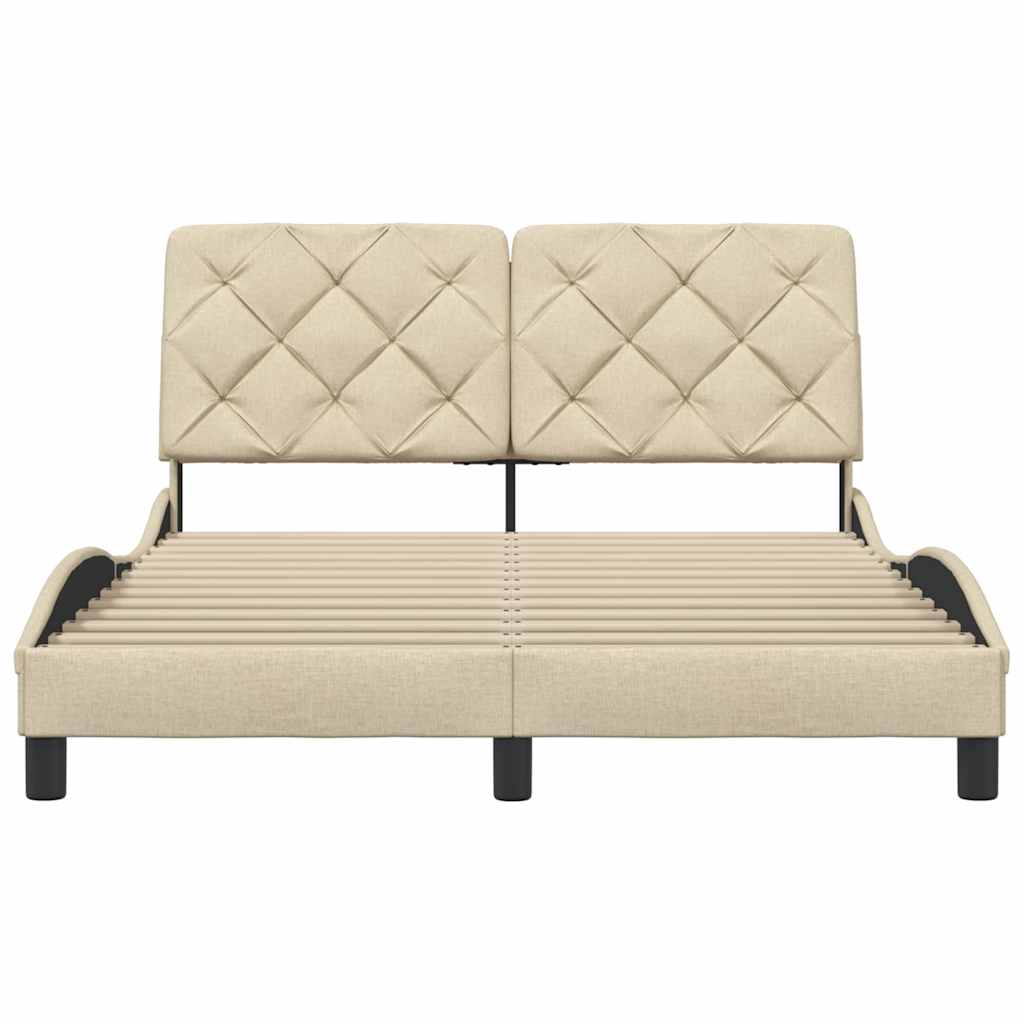 Bedframe zonder matras stof crèmekleurig 140x190 cm is nu te koop bij PeponiXL, paradijselijk wonen!