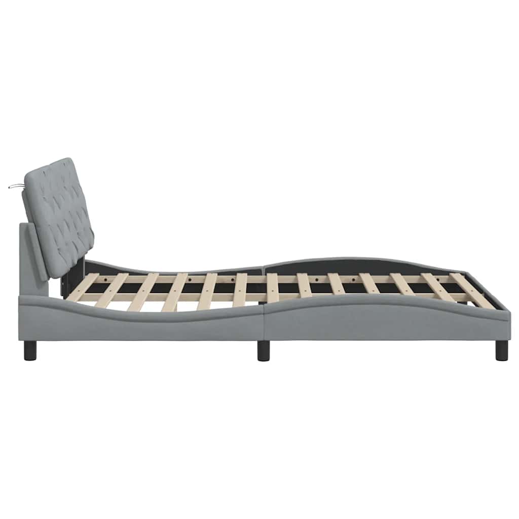 Bedframe zonder matras stof lichtgrijs 140x200 cm is nu te koop bij PeponiXL, paradijselijk wonen!