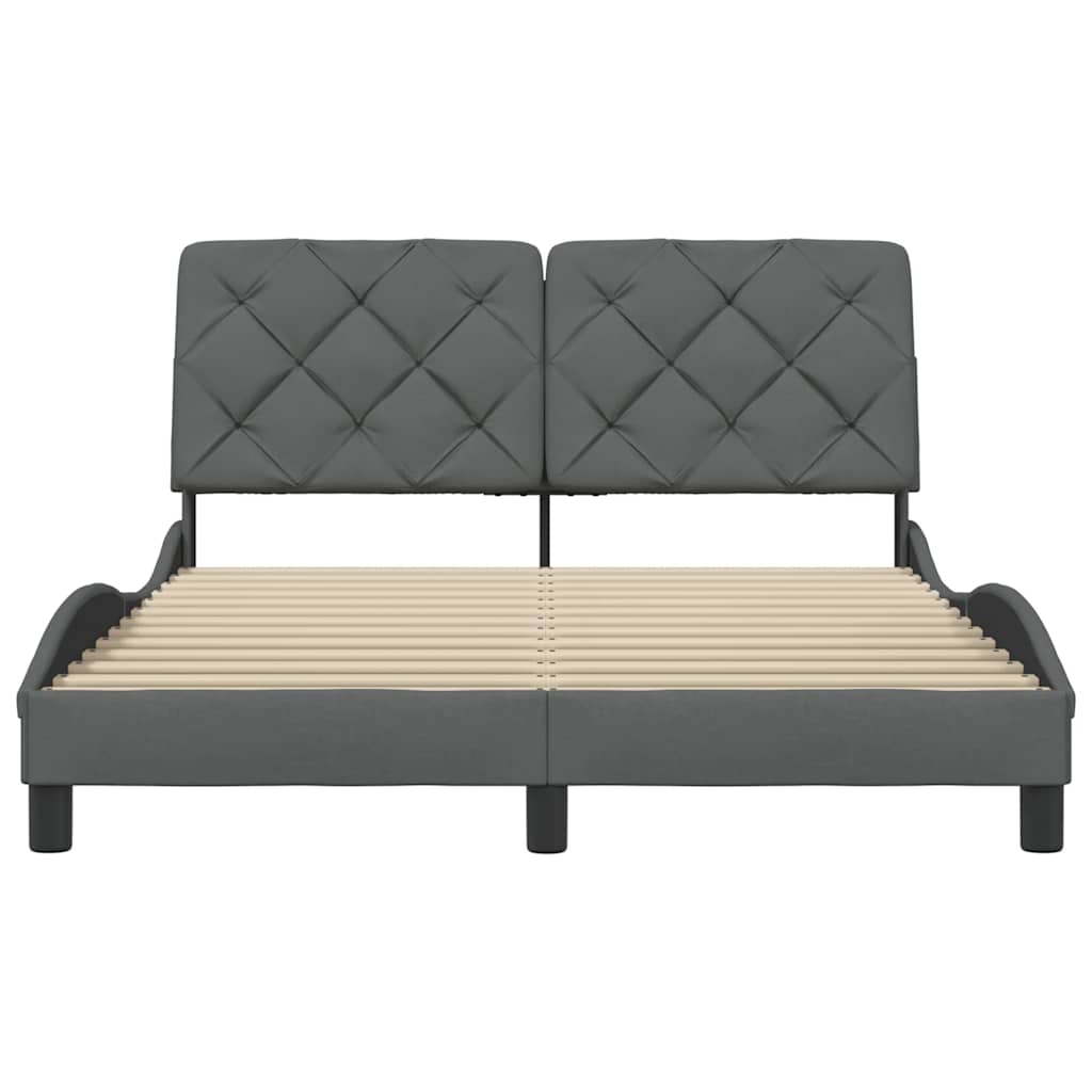 Bedframe zonder matras stof donkergrijs 140x200 cm is nu te koop bij PeponiXL, paradijselijk wonen!