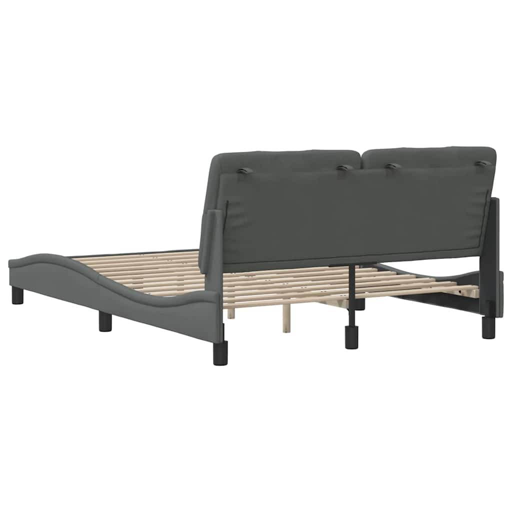 Bedframe zonder matras stof donkergrijs 140x200 cm is nu te koop bij PeponiXL, paradijselijk wonen!