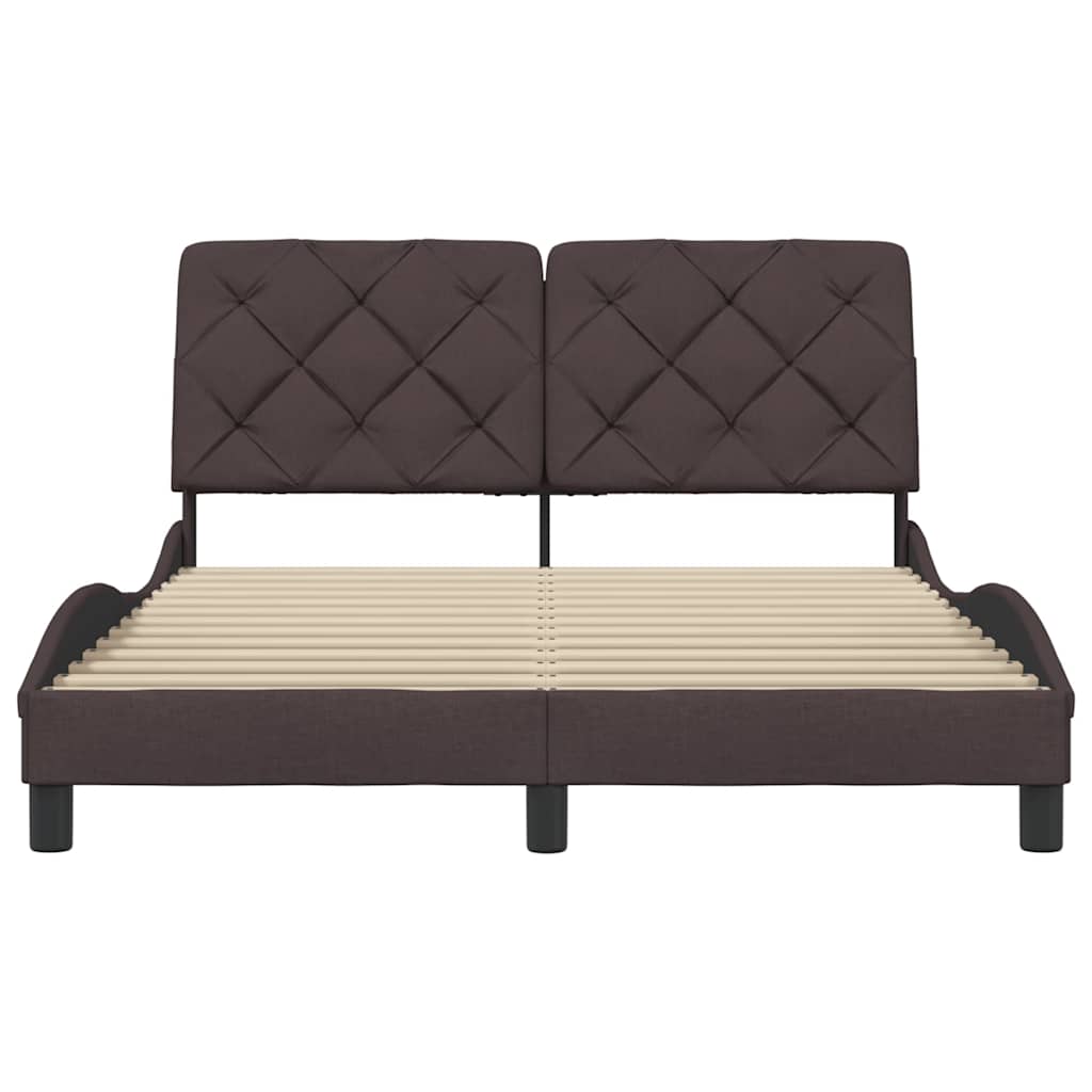 Bedframe zonder matras stof donkerbruin 140x200 cm is nu te koop bij PeponiXL, paradijselijk wonen!
