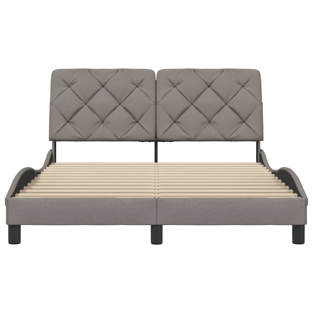 Bedframe zonder matras stof taupe 140x200 cm is nu te koop bij PeponiXL, paradijselijk wonen!