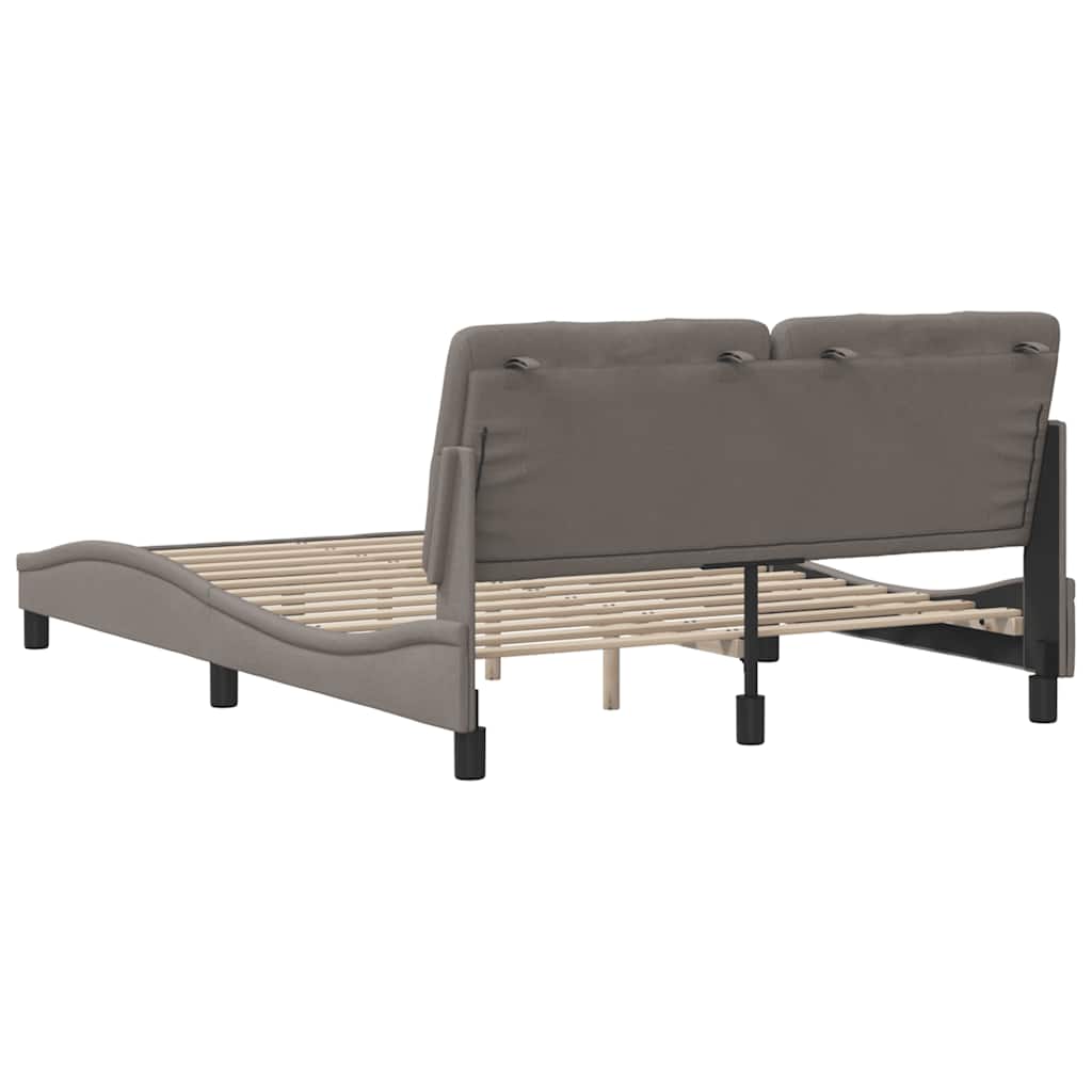 Bedframe zonder matras stof taupe 140x200 cm is nu te koop bij PeponiXL, paradijselijk wonen!
