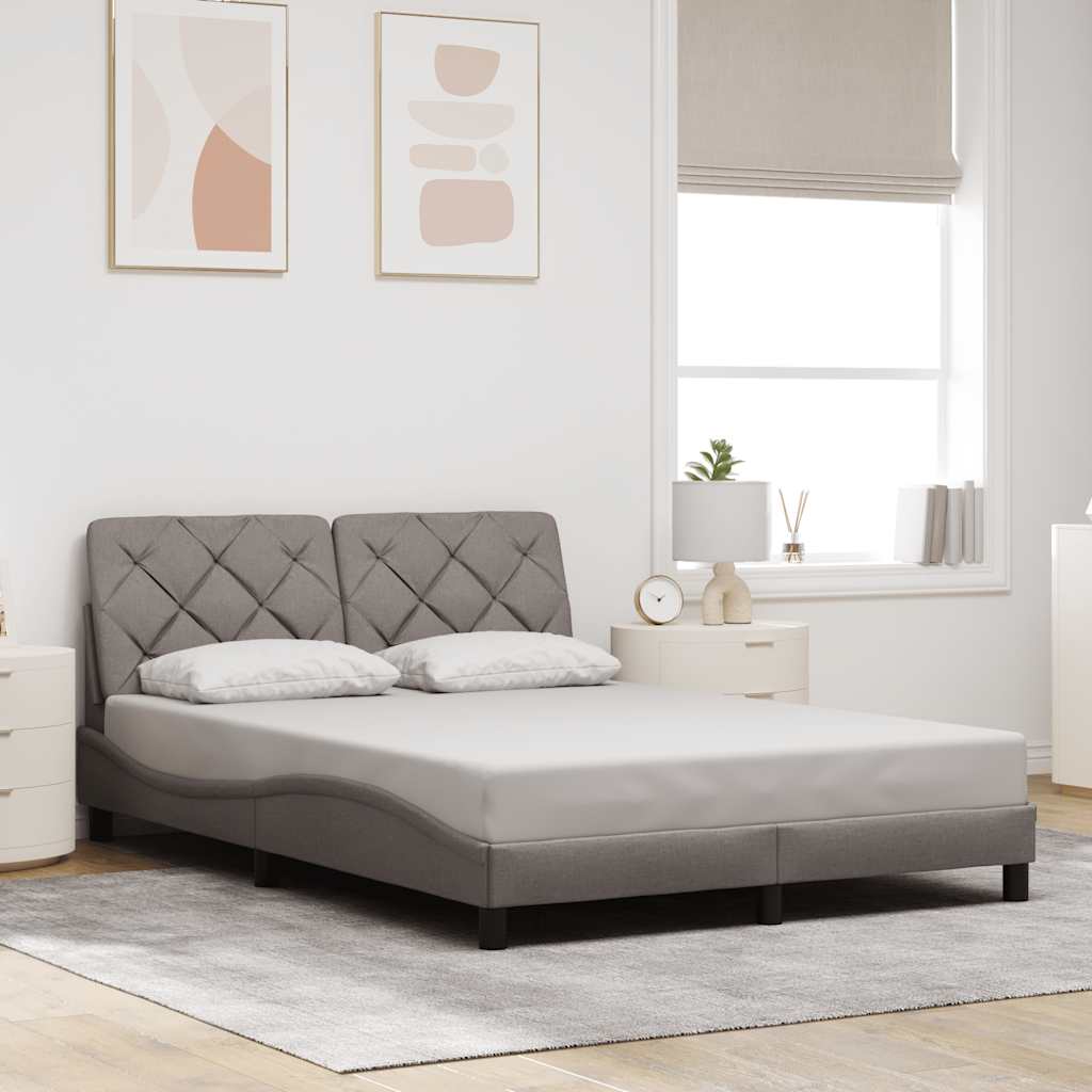 Bedframe zonder matras stof taupe 140x200 cm is nu te koop bij PeponiXL, paradijselijk wonen!