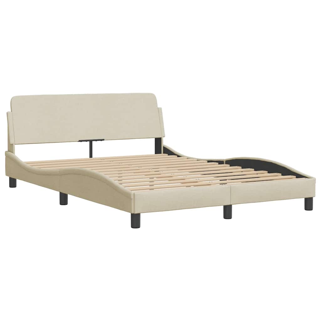 Bedframe zonder matras stof crèmekleurig 140x200 cm is nu te koop bij PeponiXL, paradijselijk wonen!