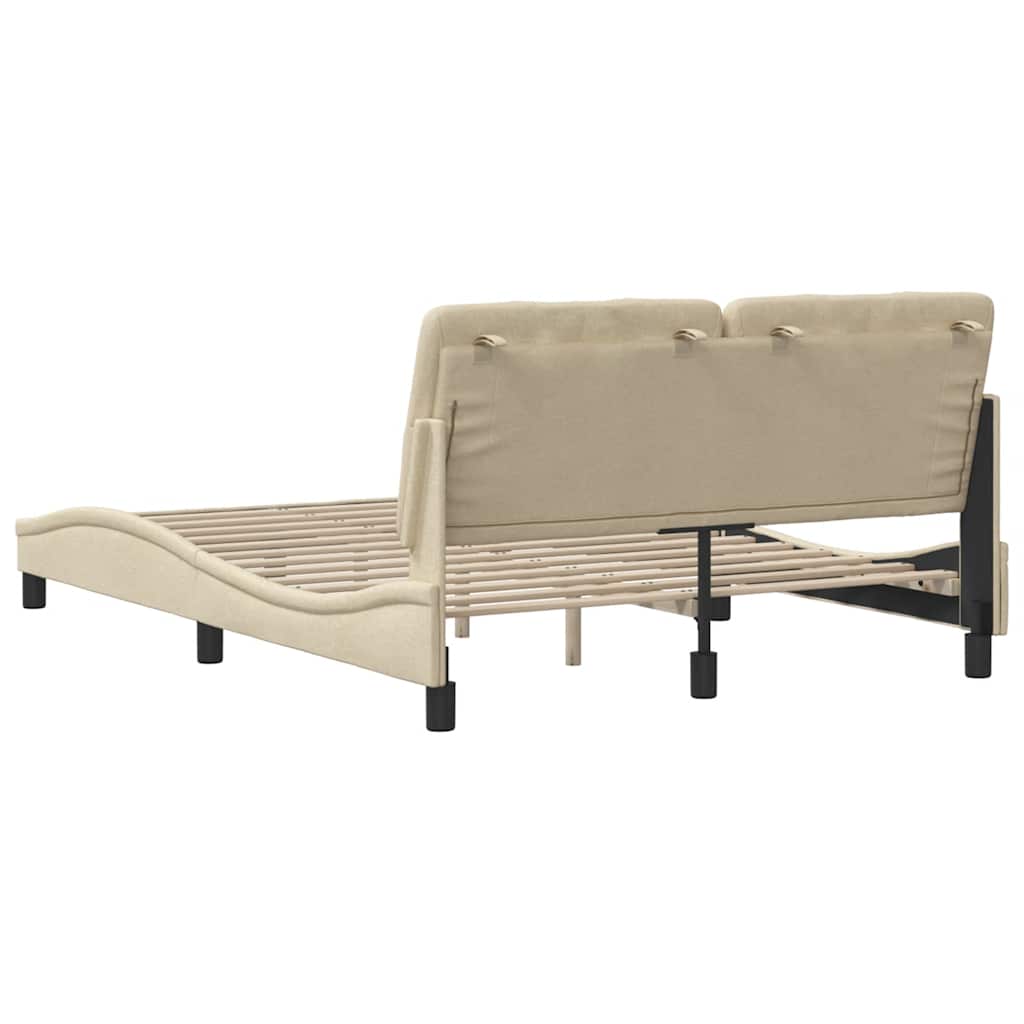 Bedframe zonder matras stof crèmekleurig 140x200 cm is nu te koop bij PeponiXL, paradijselijk wonen!