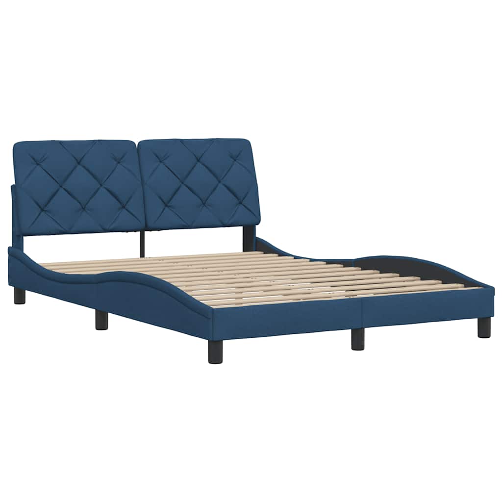 Bedframe zonder matras stof blauw 140x200 cm is nu te koop bij PeponiXL, paradijselijk wonen!