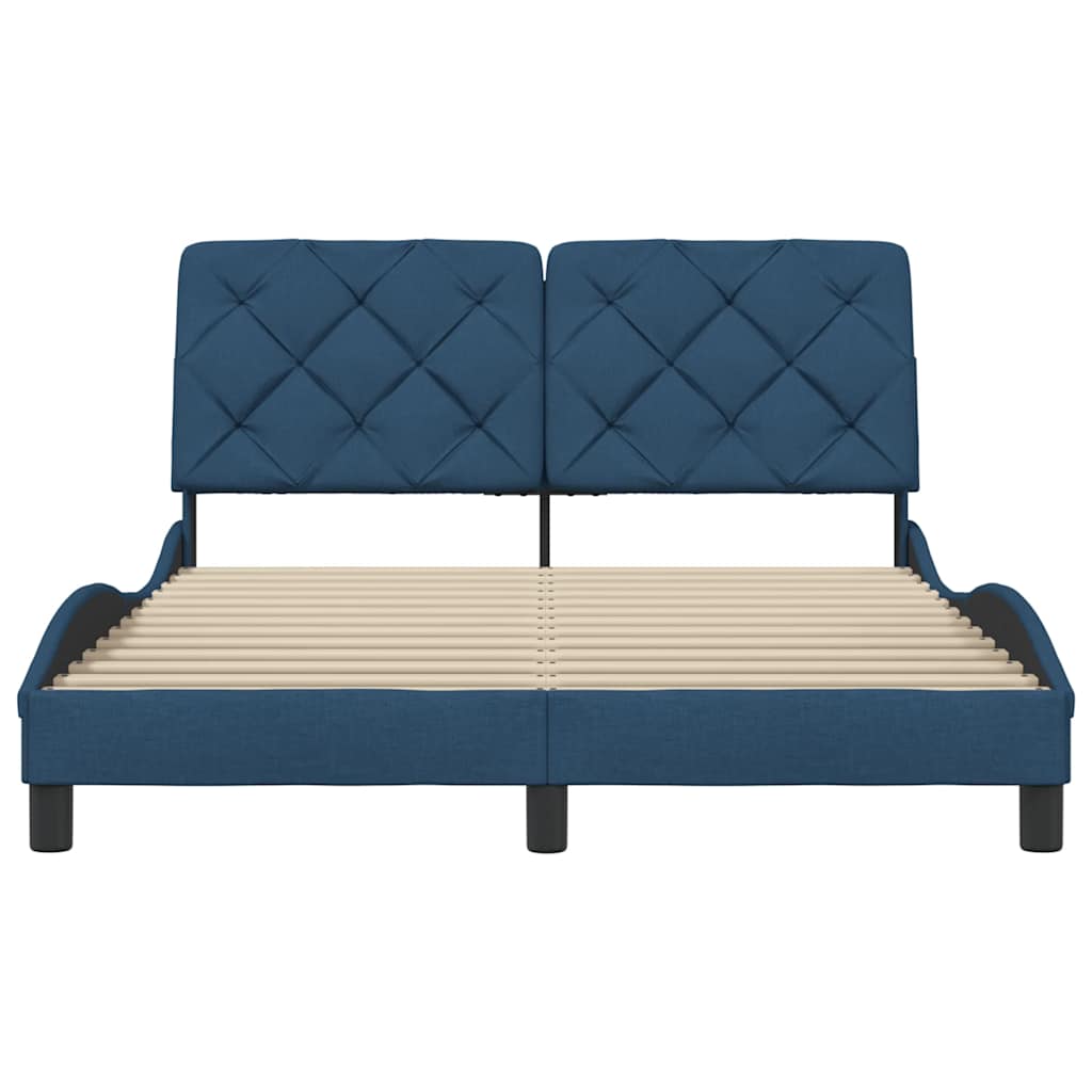 Bedframe zonder matras stof blauw 140x200 cm is nu te koop bij PeponiXL, paradijselijk wonen!