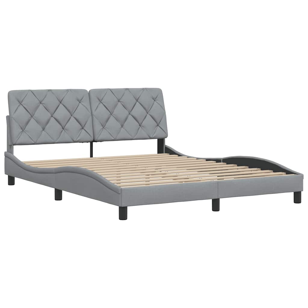 Bedframe zonder matras stof lichtgrijs 160x200 cm is nu te koop bij PeponiXL, paradijselijk wonen!