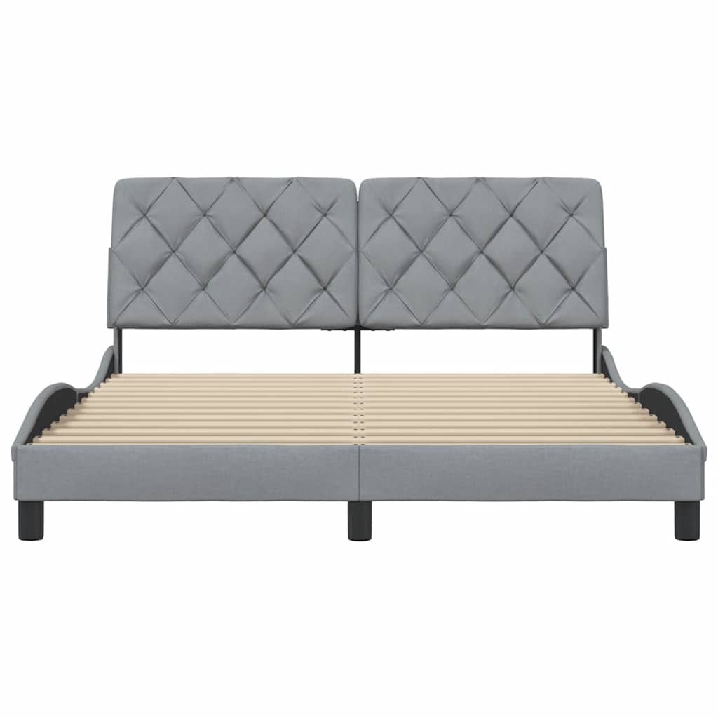 Bedframe zonder matras stof lichtgrijs 160x200 cm is nu te koop bij PeponiXL, paradijselijk wonen!