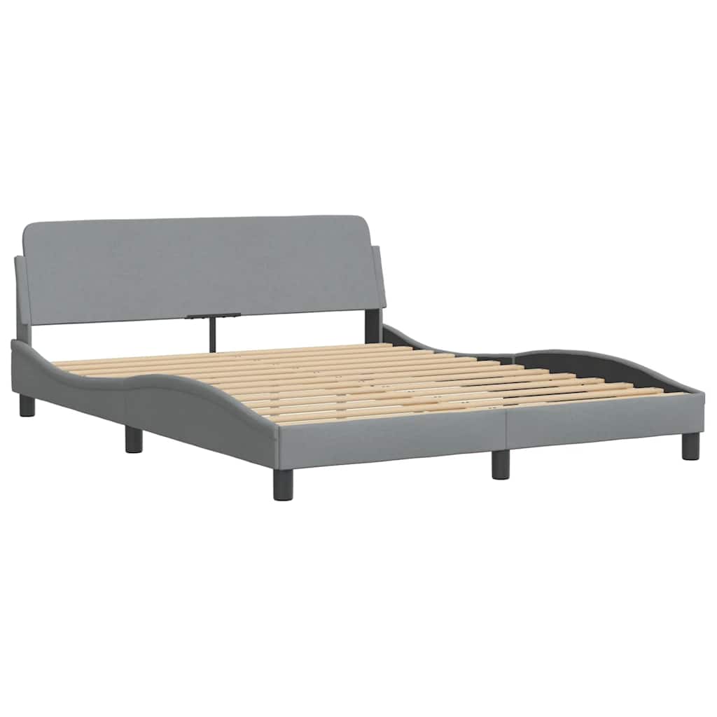 Bedframe zonder matras stof lichtgrijs 160x200 cm is nu te koop bij PeponiXL, paradijselijk wonen!