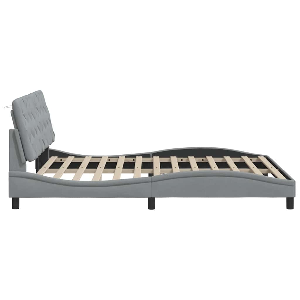Bedframe zonder matras stof lichtgrijs 160x200 cm is nu te koop bij PeponiXL, paradijselijk wonen!