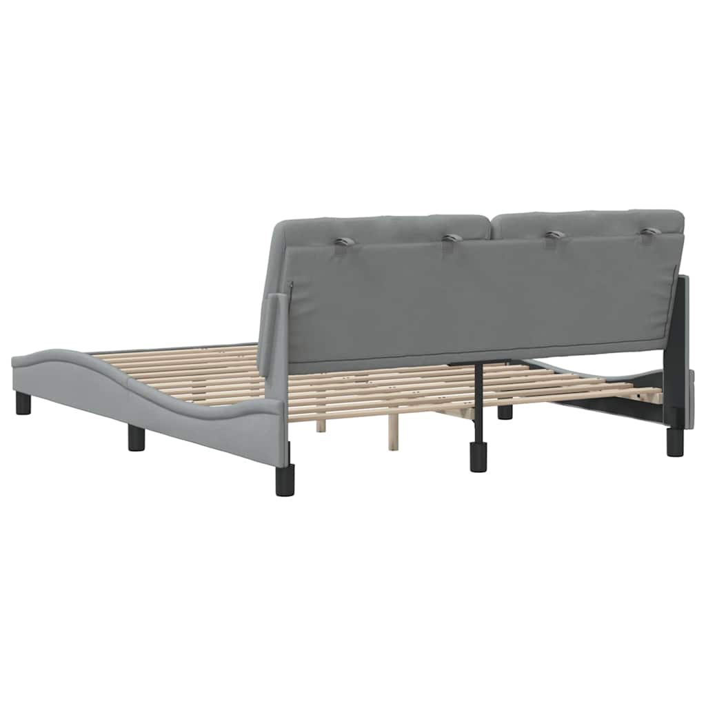 Bedframe zonder matras stof lichtgrijs 160x200 cm is nu te koop bij PeponiXL, paradijselijk wonen!