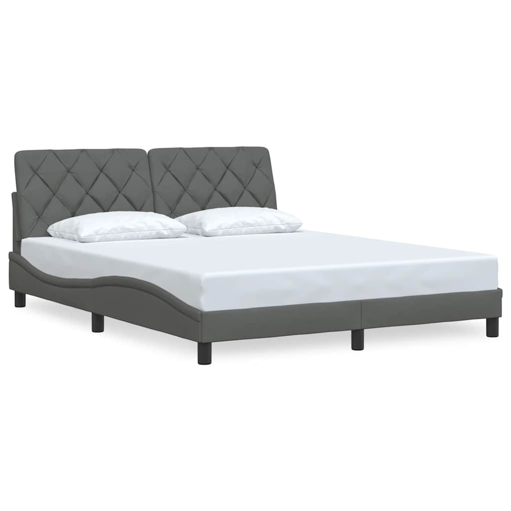Bedframe zonder matras stof donkergrijs 160x200 cm is nu te koop bij PeponiXL, paradijselijk wonen!