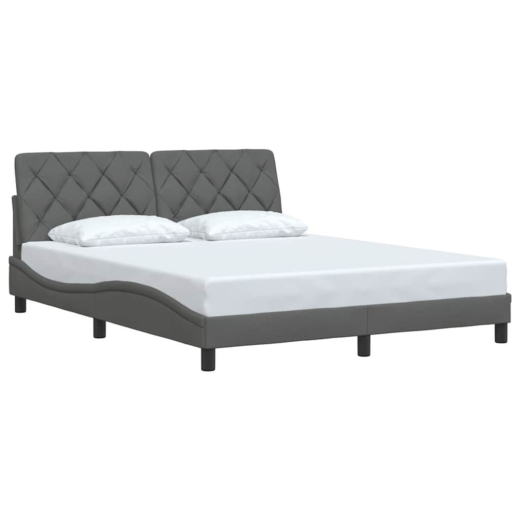 Bedframe zonder matras stof donkergrijs 160x200 cm is nu te koop bij PeponiXL, paradijselijk wonen!