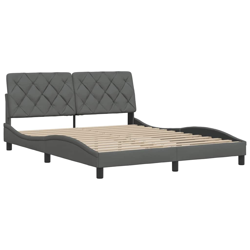 Bedframe zonder matras stof donkergrijs 160x200 cm is nu te koop bij PeponiXL, paradijselijk wonen!