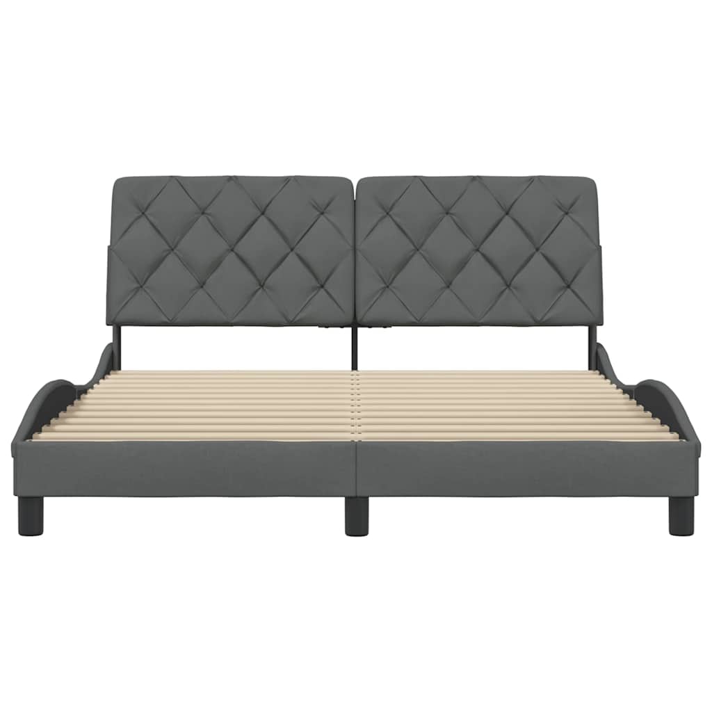 Bedframe zonder matras stof donkergrijs 160x200 cm is nu te koop bij PeponiXL, paradijselijk wonen!