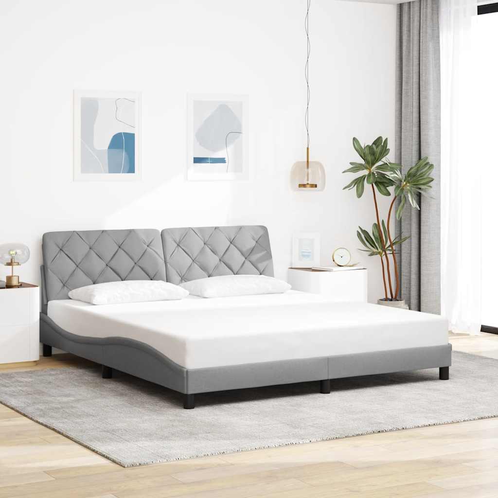 Bedframe zonder matras stof lichtgrijs 180x200 cm is nu te koop bij PeponiXL, paradijselijk wonen!