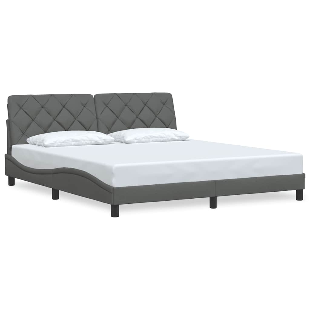 Bedframe zonder matras stof donkergrijs 180x200 cm is nu te koop bij PeponiXL, paradijselijk wonen!