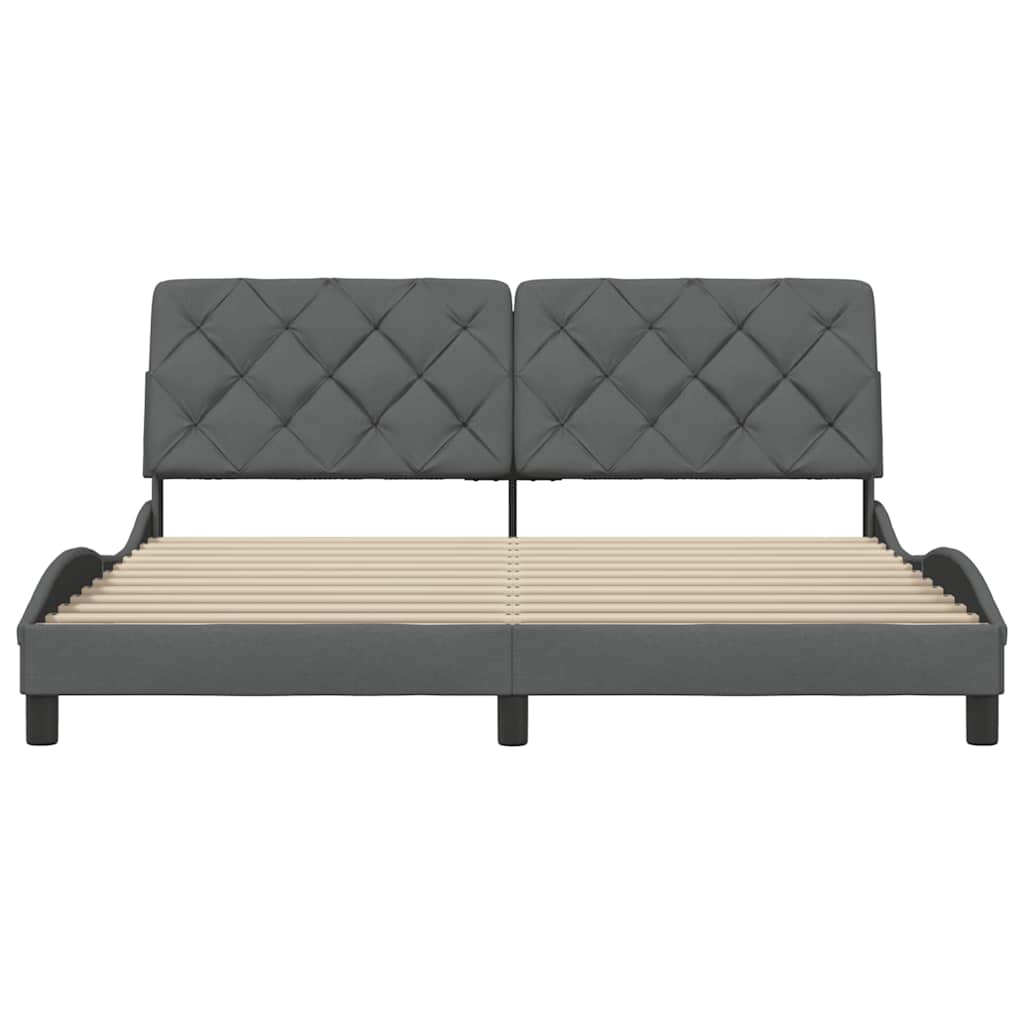 Bedframe zonder matras stof donkergrijs 180x200 cm is nu te koop bij PeponiXL, paradijselijk wonen!