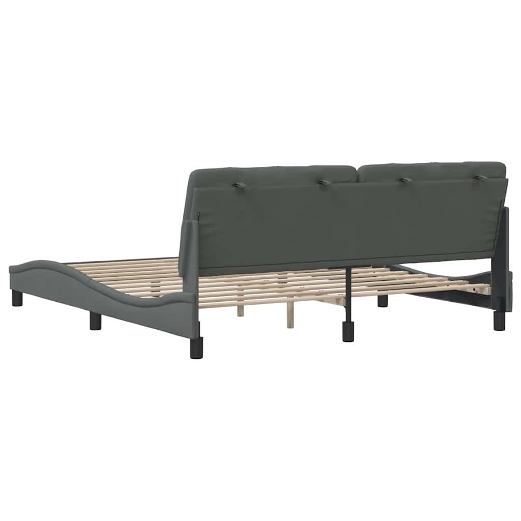 Bedframe zonder matras stof donkergrijs 180x200 cm is nu te koop bij PeponiXL, paradijselijk wonen!