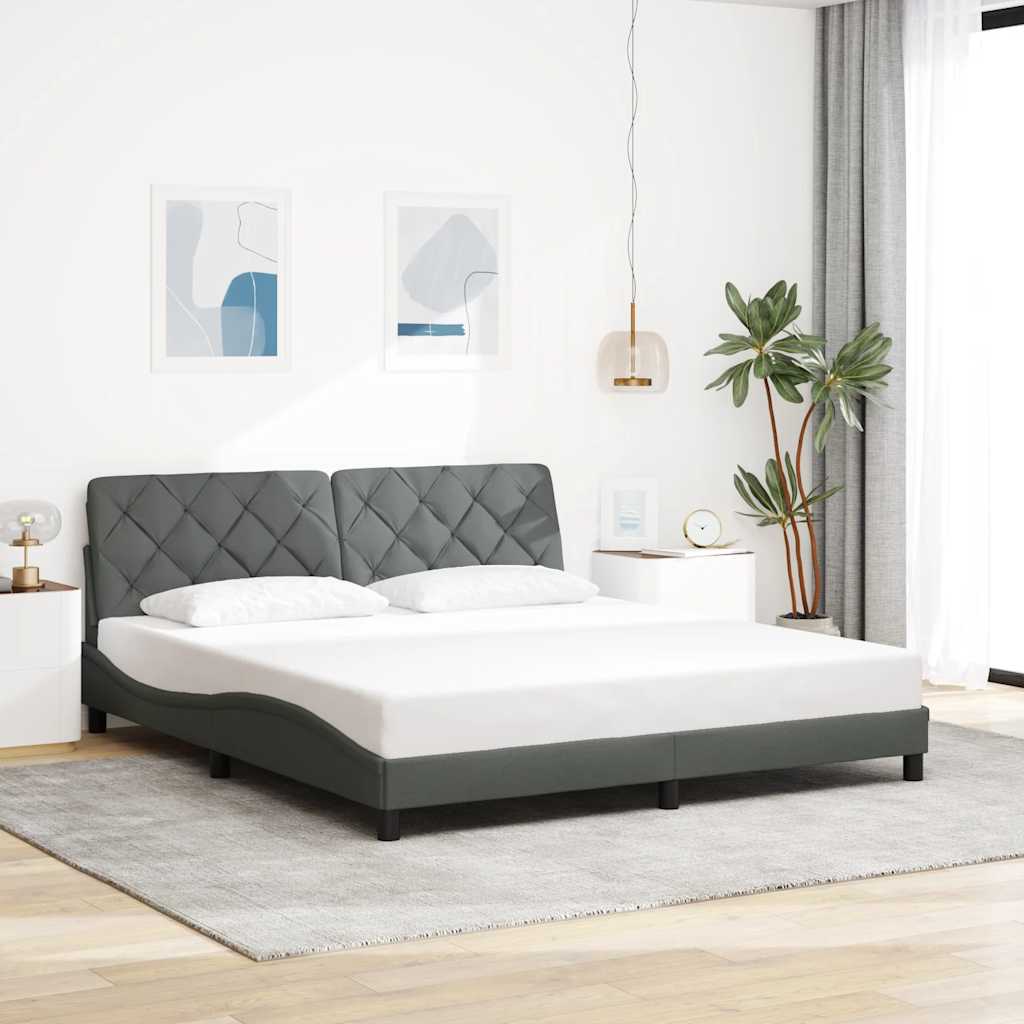 Bedframe zonder matras stof donkergrijs 180x200 cm is nu te koop bij PeponiXL, paradijselijk wonen!