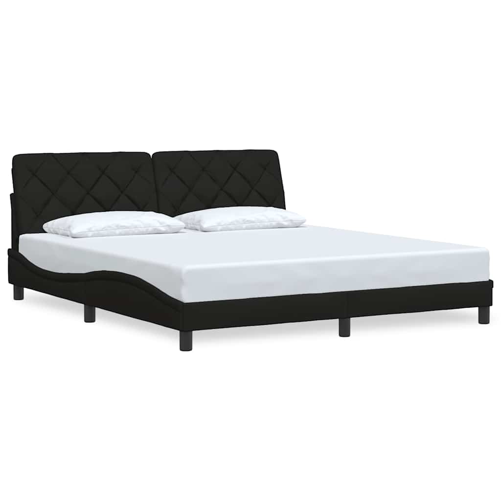 Bedframe zonder matras stof zwart 180x200 cm is nu te koop bij PeponiXL, paradijselijk wonen!