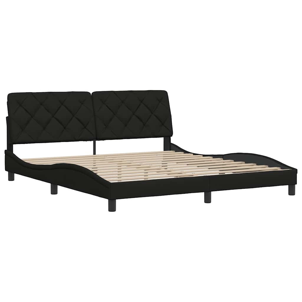 Bedframe zonder matras stof zwart 180x200 cm is nu te koop bij PeponiXL, paradijselijk wonen!