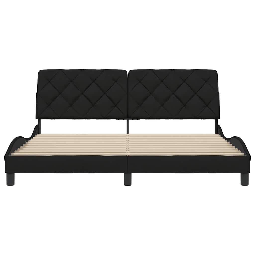 Bedframe zonder matras stof zwart 180x200 cm is nu te koop bij PeponiXL, paradijselijk wonen!