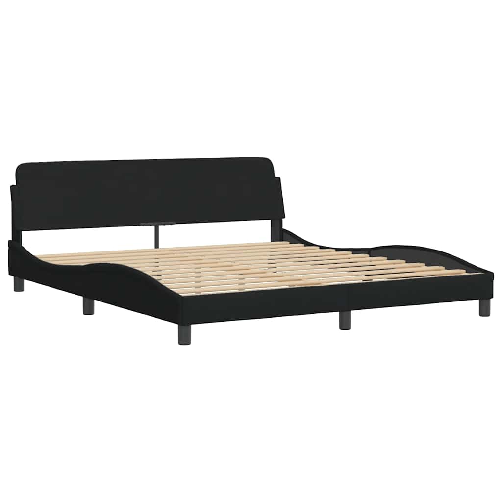Bedframe zonder matras stof zwart 180x200 cm is nu te koop bij PeponiXL, paradijselijk wonen!